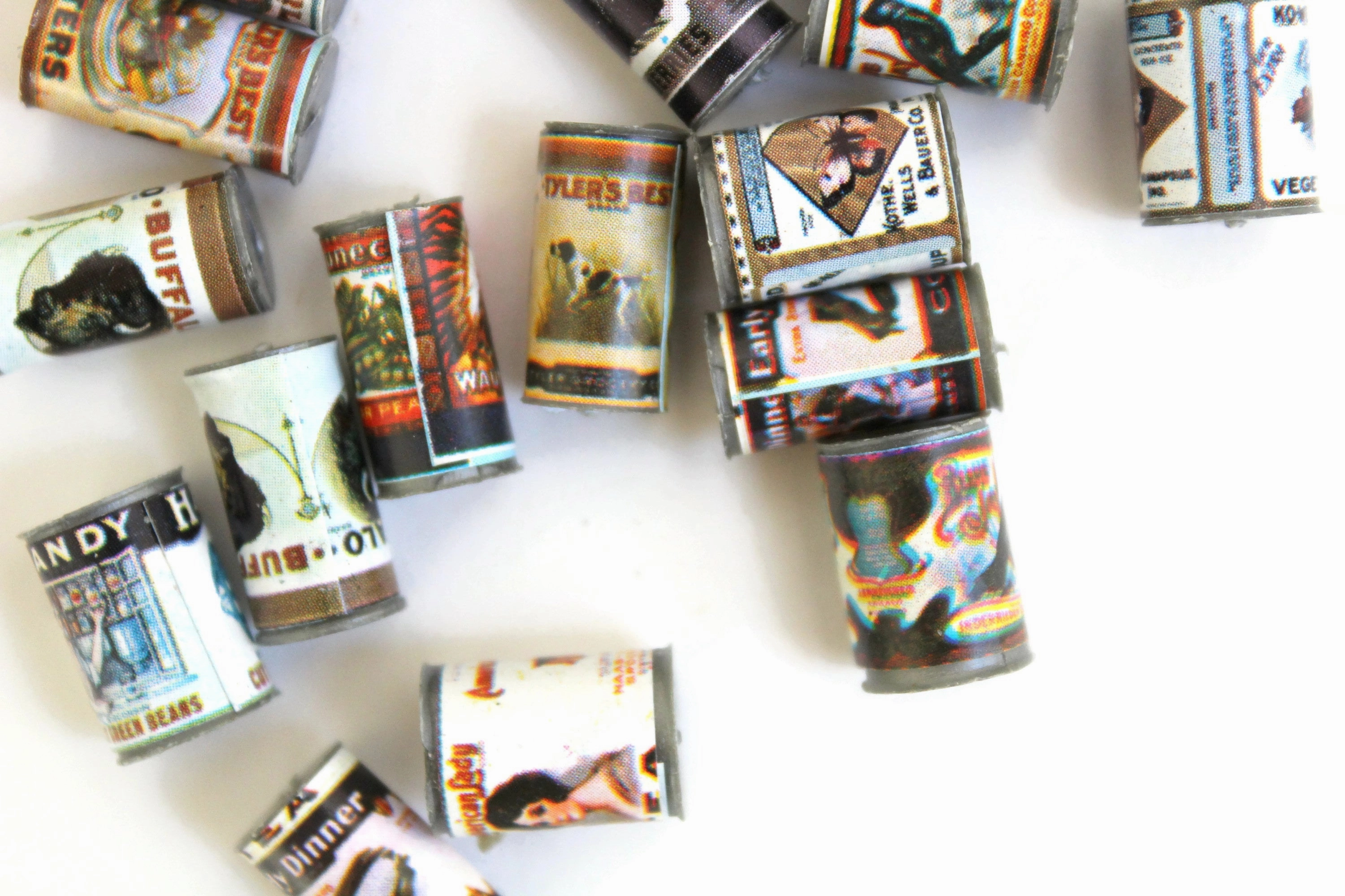 New Vintage 1:12 Set of Miniature Dollhouse Old Fashioned Groceries & Canned Food