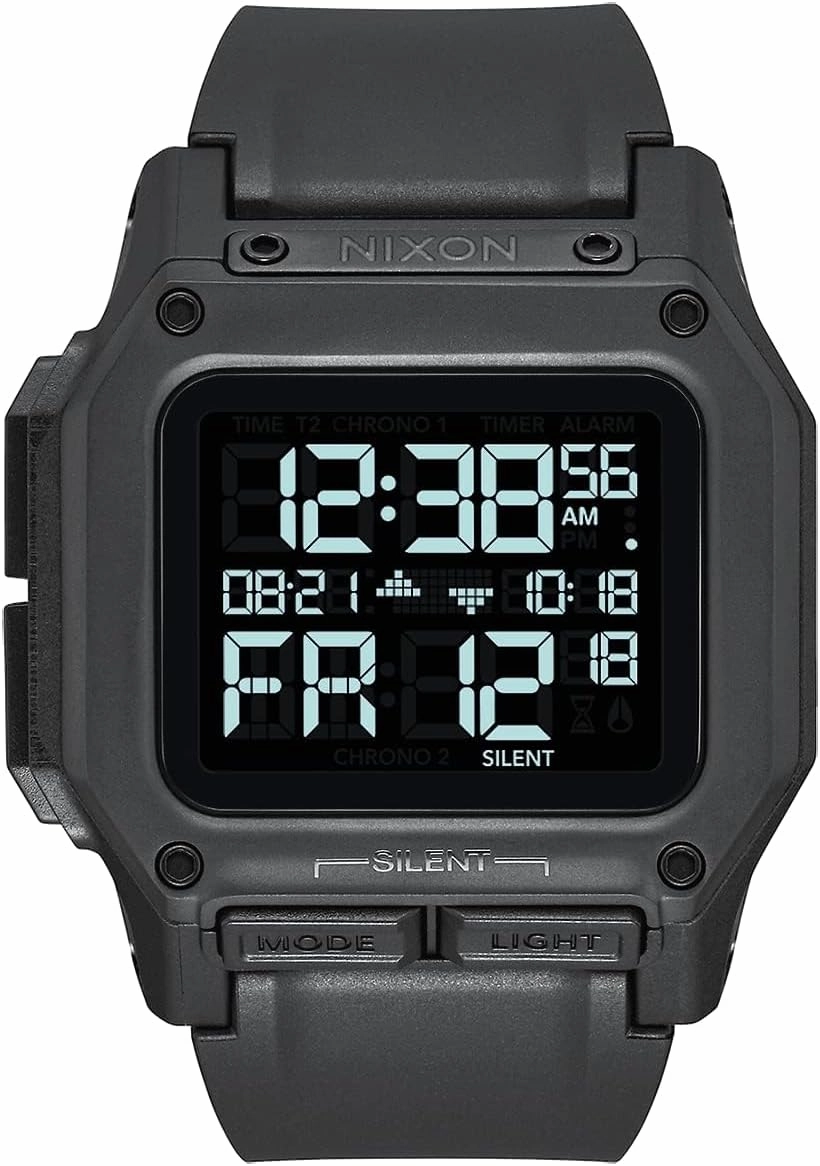 NIXON Regulus A1180 - 100m Water Resistant Men's Digital Sport Watch (46mm Watch Face, 29mm-24mm Pu/Rubber/Silicone Band)
