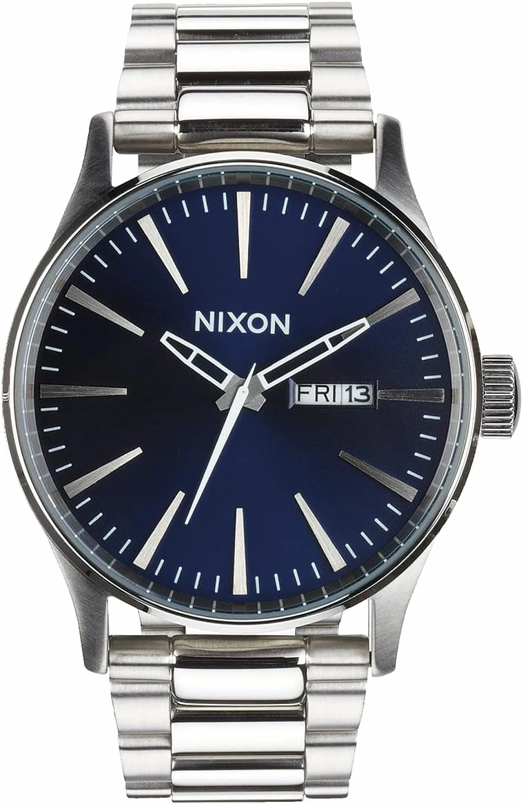 NIXON Sentry SS A356 - 100m Water Resistant Men's Analog Classic Watch (42mm Watch Face, 23mm-20mm Stainless Steel Band)