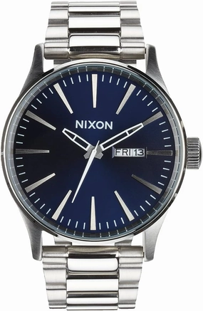NIXON Sentry SS A356 - 100m Water Resistant Men's Analog Classic Watch (42mm Watch Face, 23mm-20mm Stainless Steel Band)