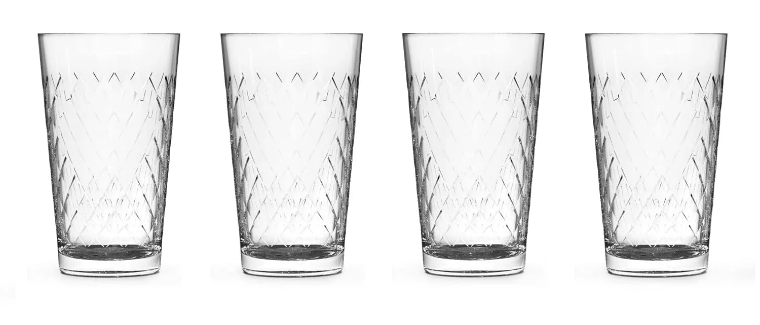 North Mountain Supply Diamondback Cider/Beer Glasses, Stackable - Great for Ciders and Fruity Beers - 11 ounces - Set of 4