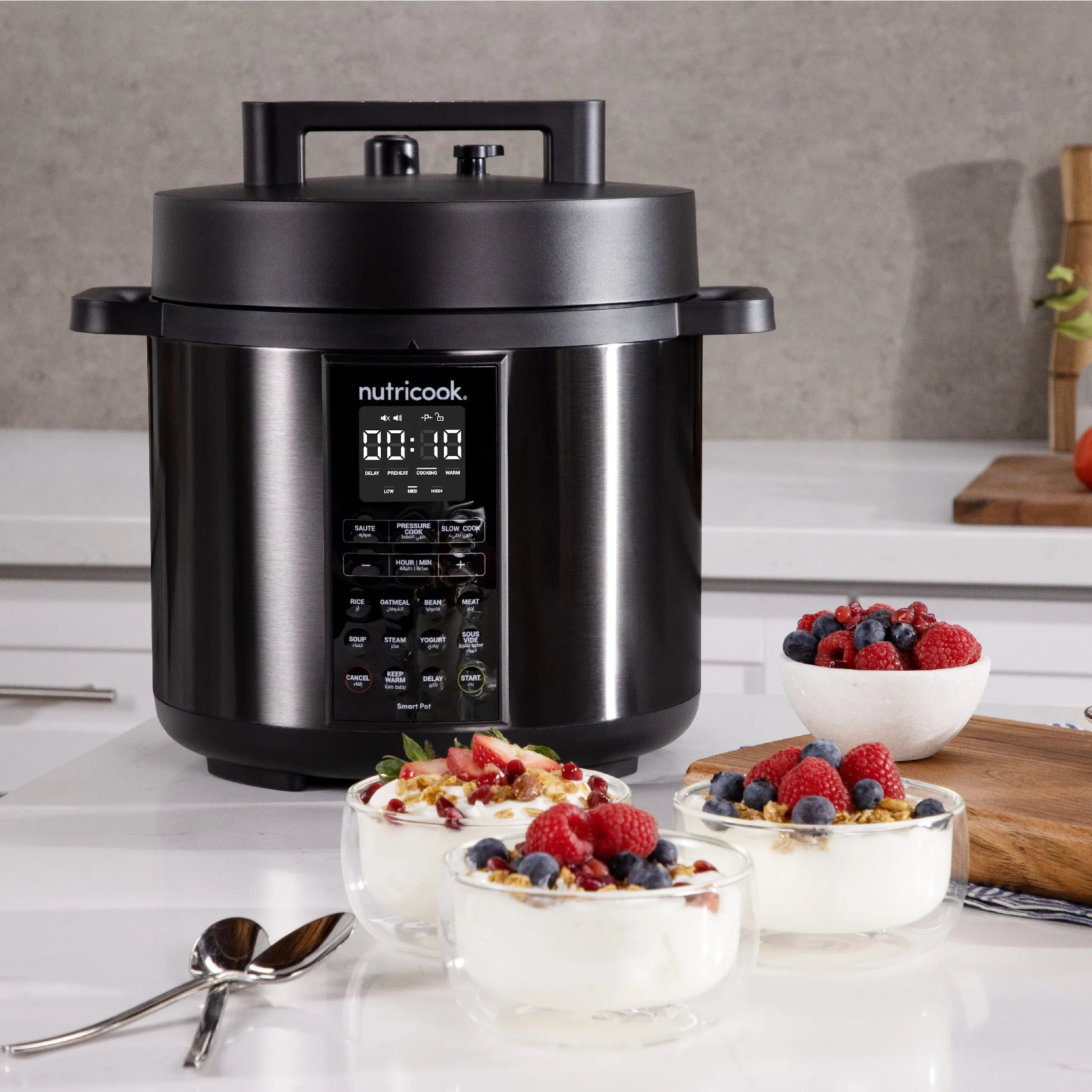 Nutricook Smart Pot, 9 in 1 Electric Pressure Cooker, Slow Cooker, Rice Cooker, Steamer, Sauté Pot, Yogurt Maker & more, 12 Smart Programs with new Smart Lid - 8 Liters