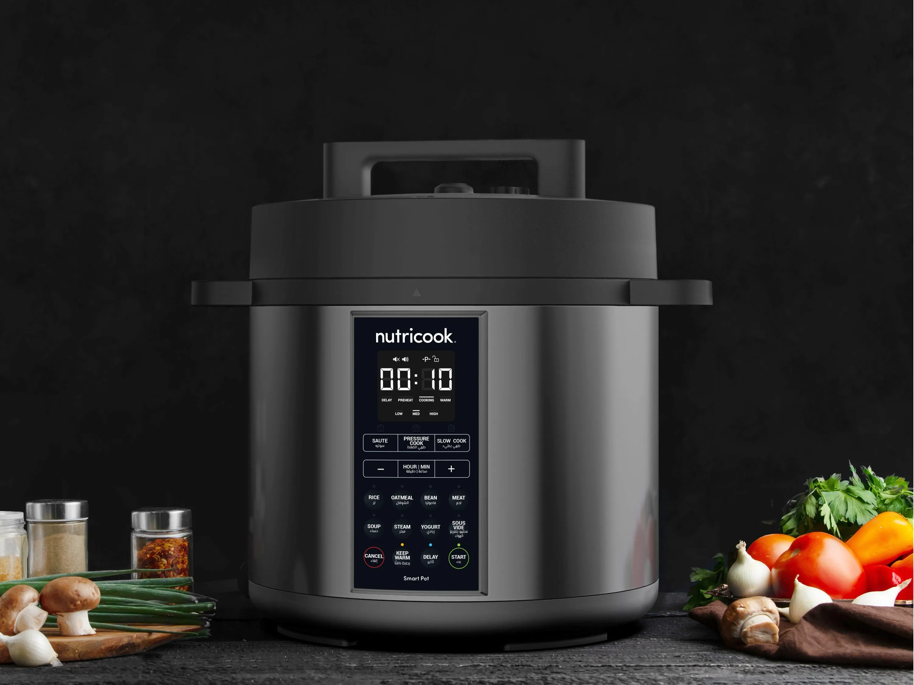 Nutricook Smart Pot, 9 in 1 Electric Pressure Cooker, Slow Cooker, Rice Cooker, Steamer, Sauté Pot, Yogurt Maker & more, 12 Smart Programs with new Smart Lid - 8 Liters