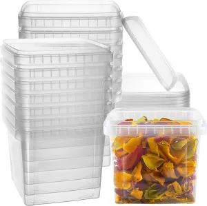 NYHI 48 oz 20 Large Pack Square Clear Deli Containers with Lids Disposable BPA Free Plastic Food Storage Containers with Lids Airtight for Meal Prep Take Out Kitchen