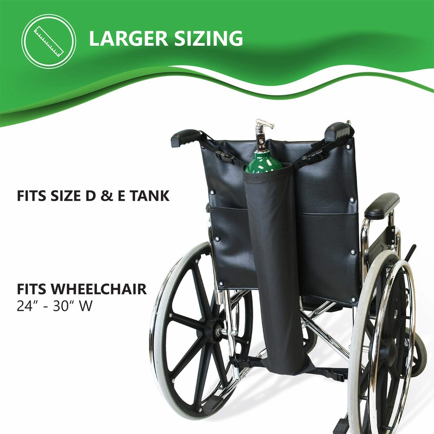 NYOrtho Oxygen Tank Holder for Wheelchair - E Cylinder Transport Bag with Adjustable Straps - Heavy Duty, Waterproof, Easy to Clean Mobility Oxygen Carrier - Standard Size - 25-Pack - Made in USA