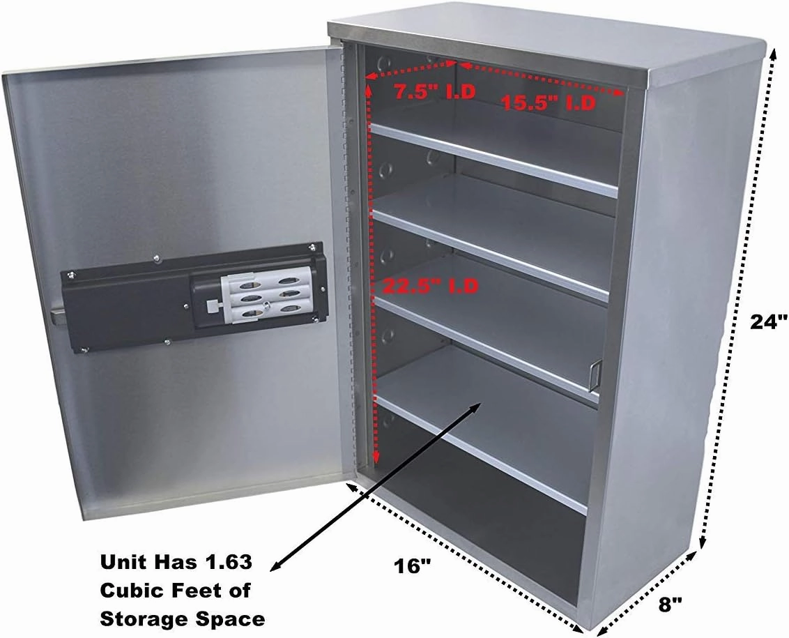 Omnimed Deluxe Audit Narcotic Cabinet with Digital Keypad Lock & iClass Proxy Card Reader (24"H X 16"W X 8"D)