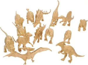 ORFOFE Realistic Dinosaur Model Set Statue for Living Room Gold Decorative Figurine