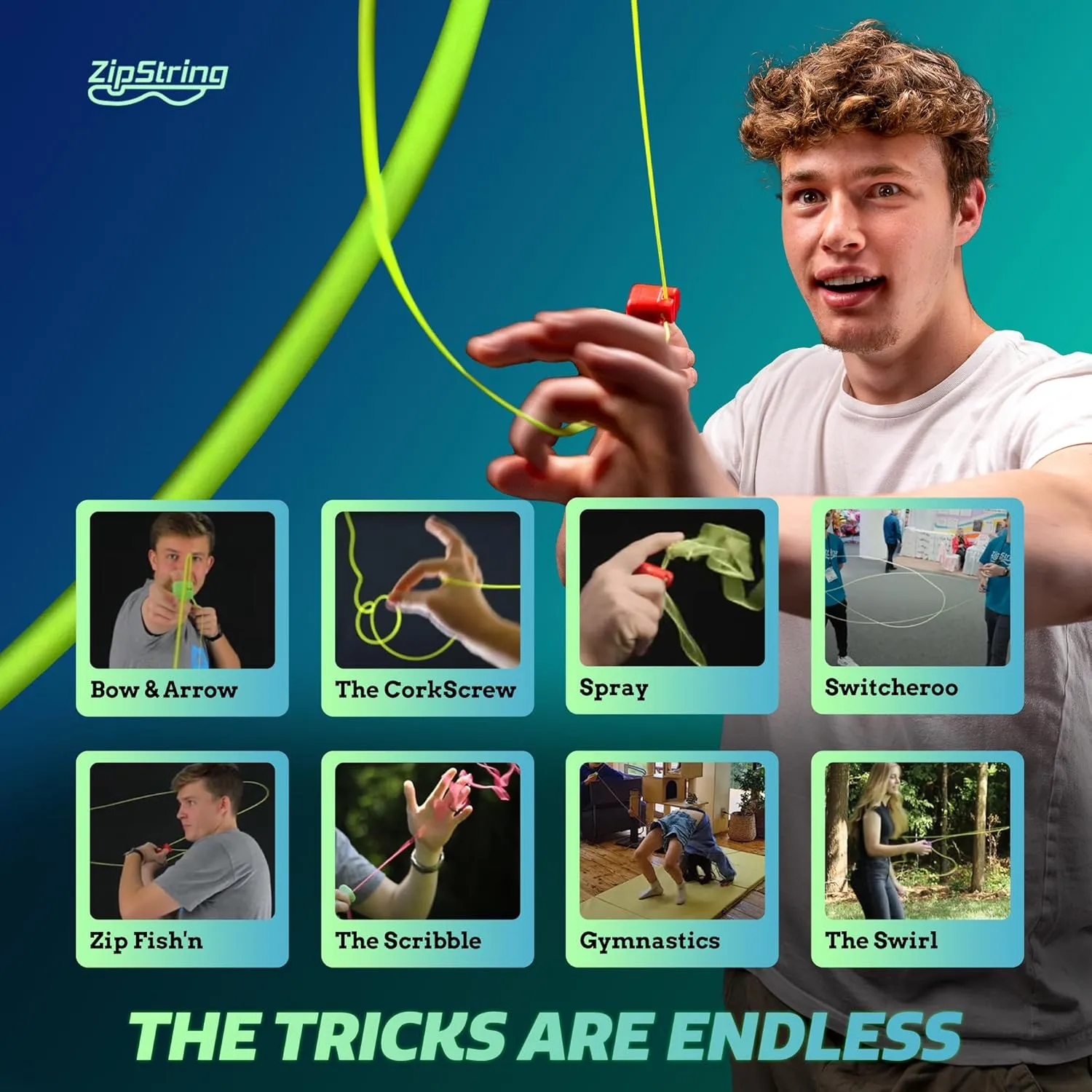 Original - As Seen on Shark Tank - Classic ZipString Rope Launcher Toy, Perfect for Kids & Adults - Fly a String Loop in the Air for Endless Tricks & Fun, Wonderment Awaits, Vivacious Violet