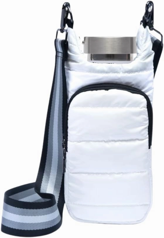 Original HydroBag | Quilted Water Bottle Holder with Strap | Tote Bottle Carrier Crossbody Bag with Pockets