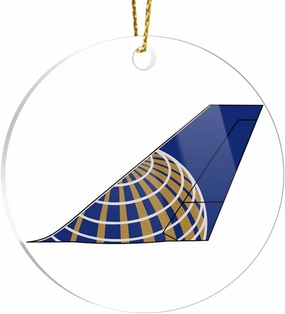 Ornaments Christmas Tree United Decorations Airlines Decor Xmas 747400 Acrylic Continental Globe Tail Left Facing Ornament for Home Party Decorations Hanging Holidays Events