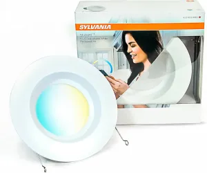 OSRAM 73742 SYLVANIA SMART  ZigBee Adjustable White RT 5/6 Recessed Lighting Kit, Works with SmartThings and Amazon Echo Plus, Hub Needed for Amazon Alexa and Google Assistant