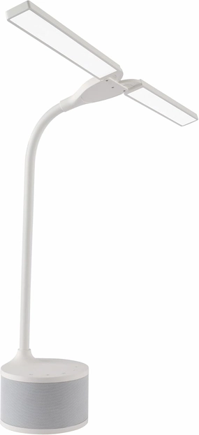 OttLite LED Desk Lamp with Dual Head & Bluetooth Speaker - Dimmable with Touch Control & Color Modes, USB Charging Port, Energy-Efficient Natural Daylight LEDs for Home Office, Desk, & Dorms