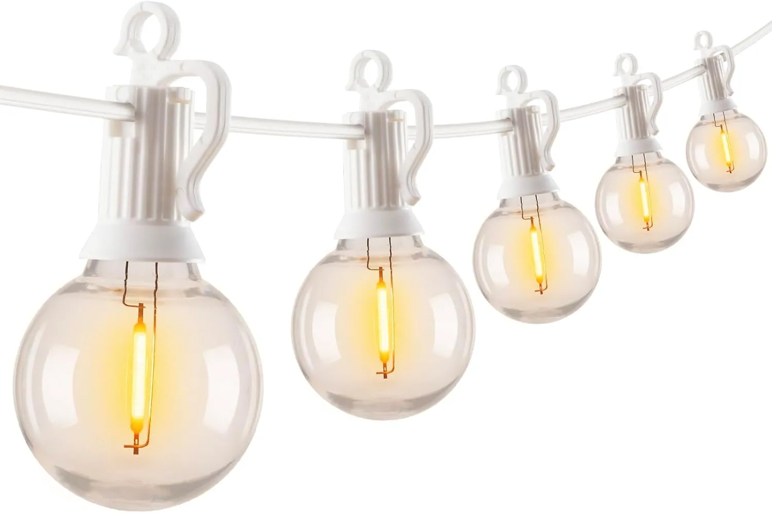 Outdoor String Lights - 50 Ft Waterproof Connectable Commercial LED Patio Lights with 25 G40 Globe Bulbs, All Weatherproof Hanging Globe Lights for Outside Backyard Porch Party Decoration