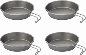 Pack Of 4 Serving Plates Stainless Steel Tableware Stainless Steel Plates And Bowls Set For Camping And Dining