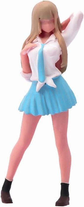 Painted Miniatures 1/18 1/24 Scale Anime Uniform Girl Female Diorama Figure Doll Creative Scence Props Resin Model for Cars Vehicles Toys (C, 1/64 Scale)