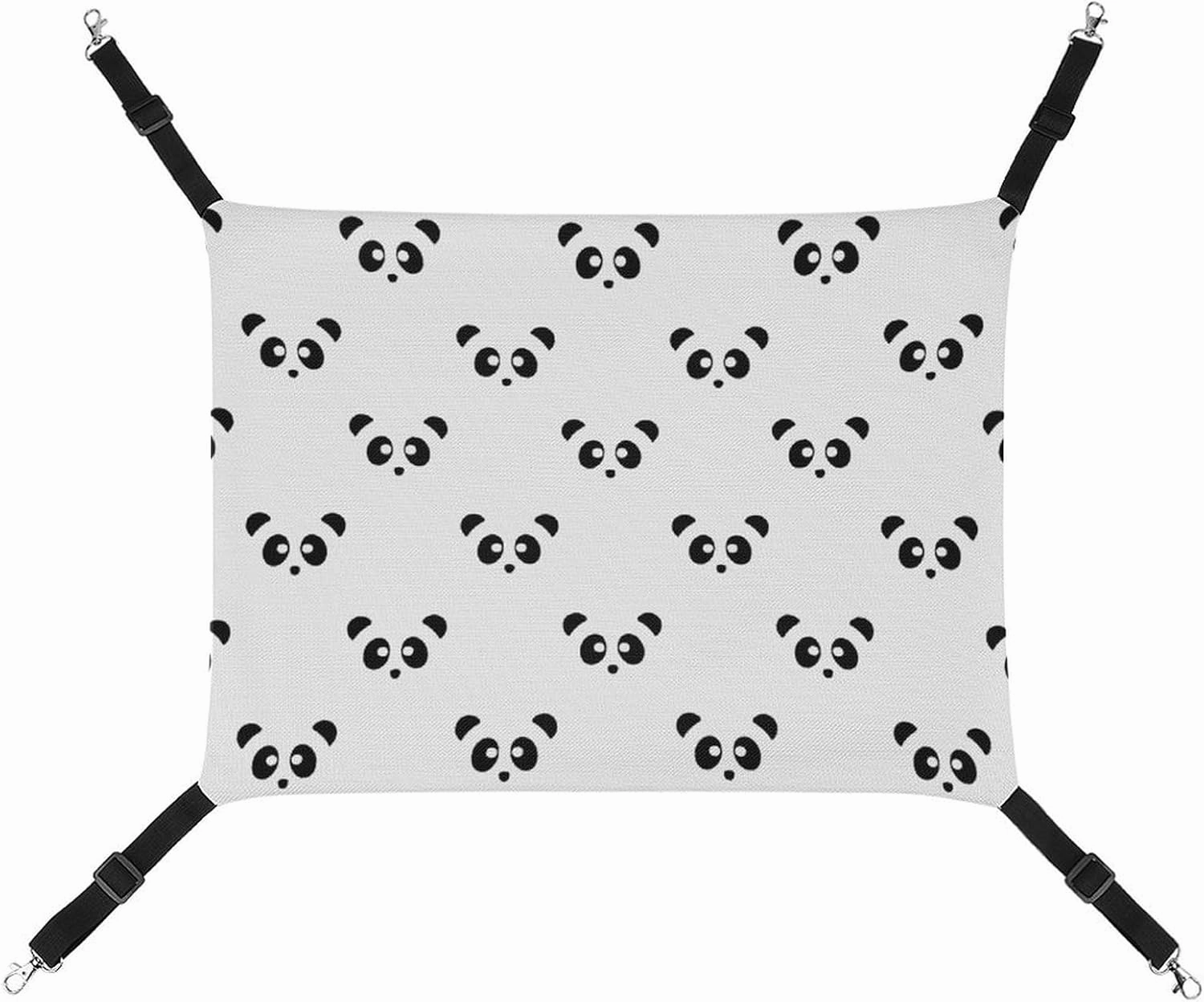 Panda Head Cat Hanging Hammock Soft Breathable Pet Cage Dog Hammock with Adjustable Straps and Metal Hooks, style, 202403255