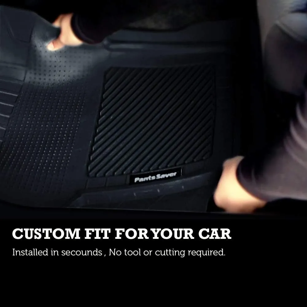 PantsSaver Custom Fit Floor Mats for Hyundai Kona 2019 All Weather Protection-4 Piece Set-High Raised Border Protection Great for Catching Spills & Easy Rinse-Car Accessories- Tan