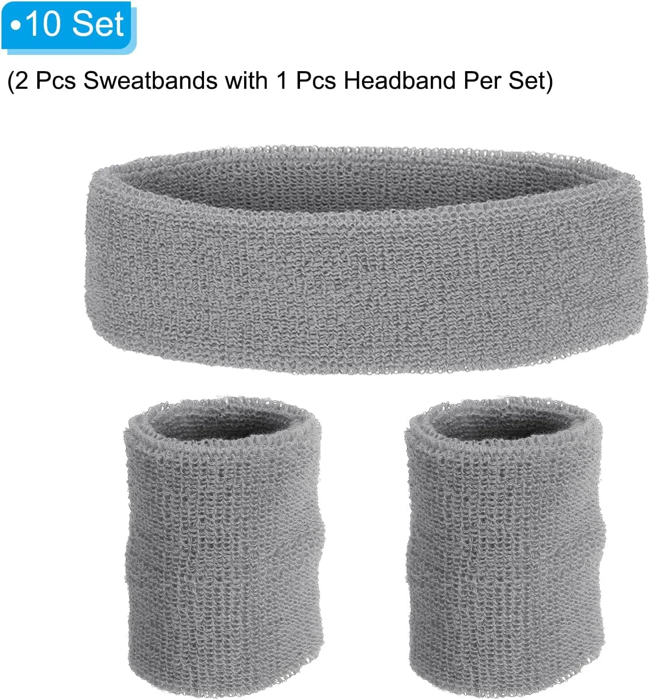 PATIKIL Sweatbands Headband Wristband, Sweatband Terry Cloth for Sport Basketball Tennis Athletic Gym Working Out