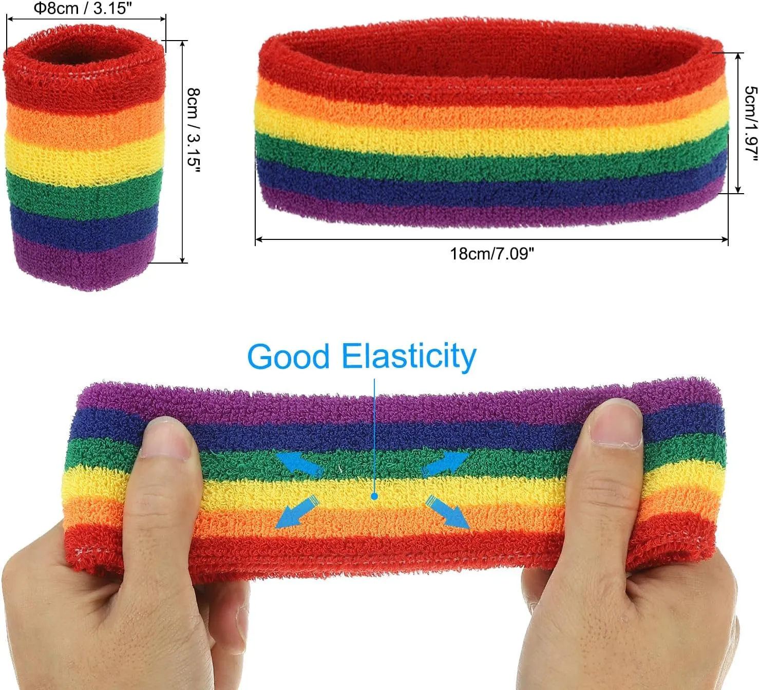 PATIKIL Sweatbands Headband Wristband Sweatband Terry Cloth for Sports Basketball Tennis Athletic Gym Working Out