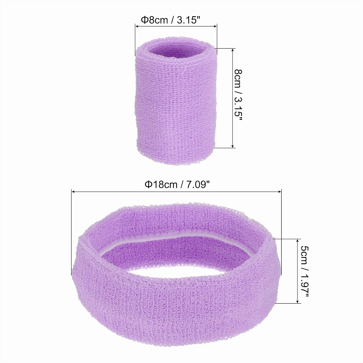 PATIKIL Sweatbands Headband Wristband, Sweatband Terry Cloth for Sports Basketball Tennis Athletic Gym Working Out