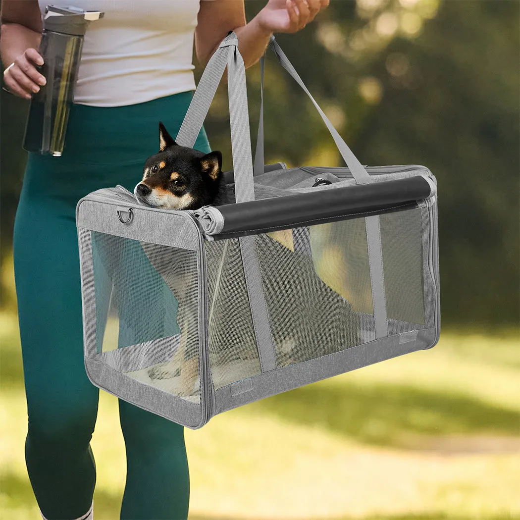 Pawz 3 in 1 Pet Soft Crate Dog Cat Carrier L Size Grey
