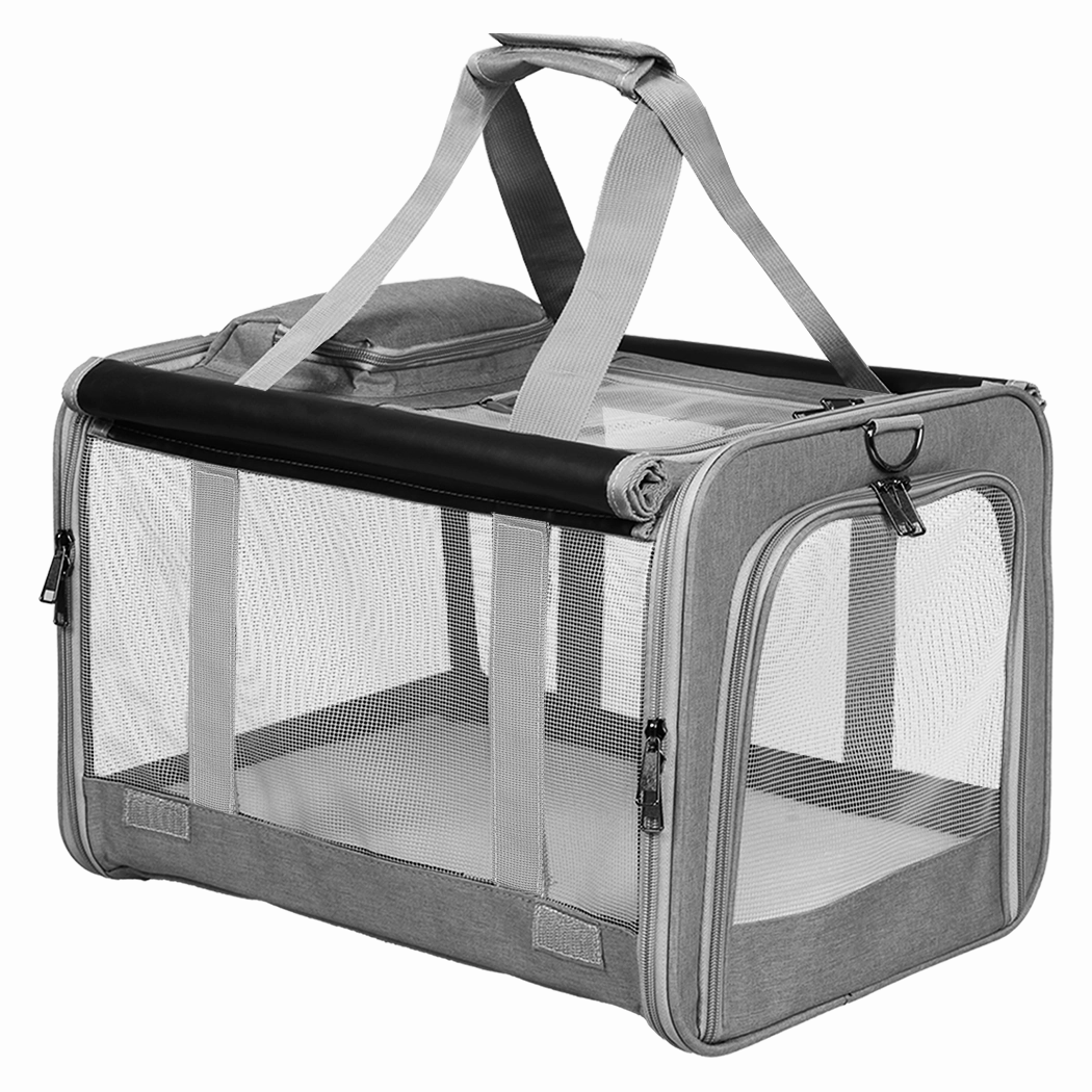 Pawz 3 in 1 Pet Soft Crate Dog Cat Carrier XL Size Grey