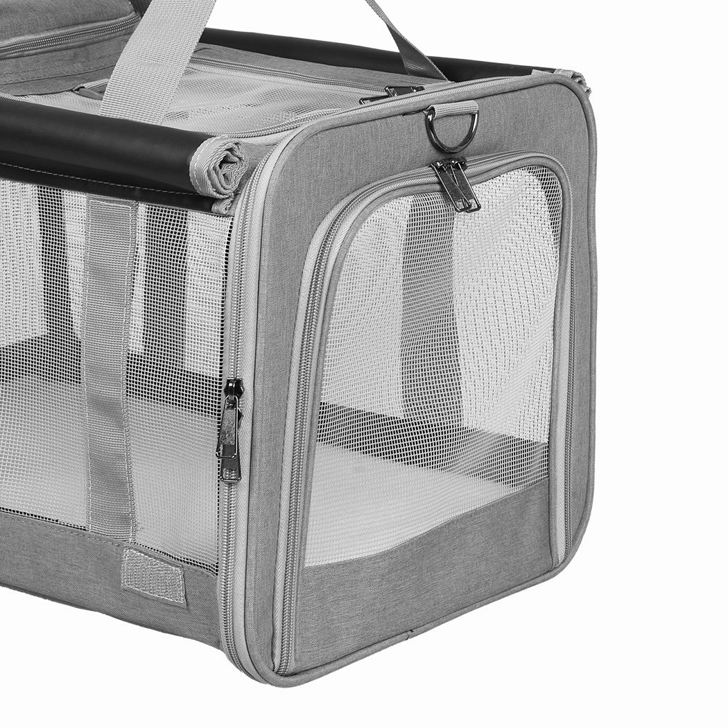 Pawz 3 in 1 Pet Soft Crate Dog Cat Carrier XL Size Grey