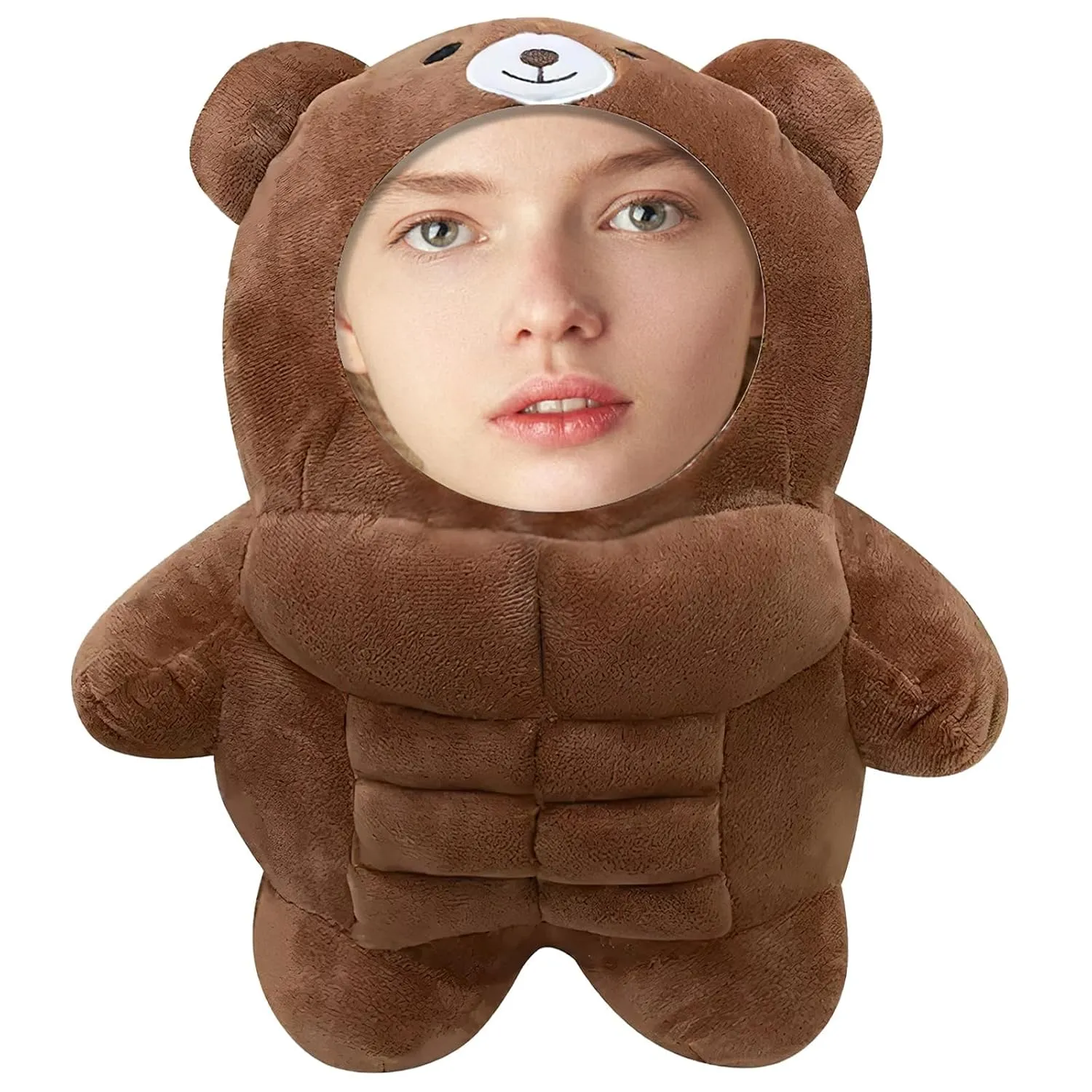 Personalized Muscle Bear Plush Toy, Customizable Your Face Photo Plush Toy - Fun Toy (11.8-19.6 inches)