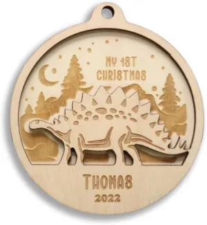 Personalized Name Dinosaur Christmas Ornament - Custom Dinosaur Wooden Christmas Tree Decoration Personalized Creative Dinosaur Christmas Tree Ornaments Decor Gifts(Dinosaur-4)