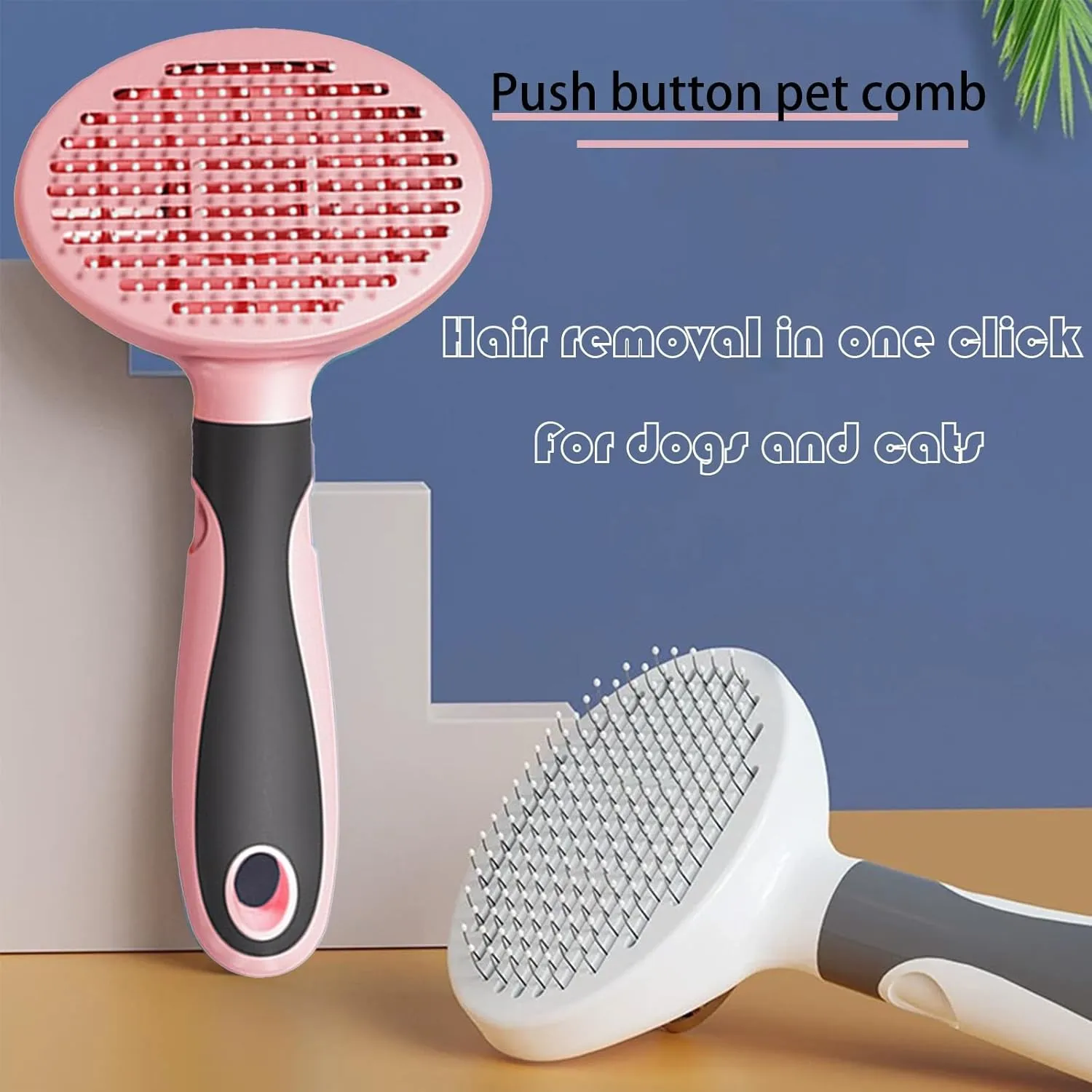 Pet brush, cat brush and dog brush for shedding-cat brushes for indoor cats,furminator for dogs.(Pink)