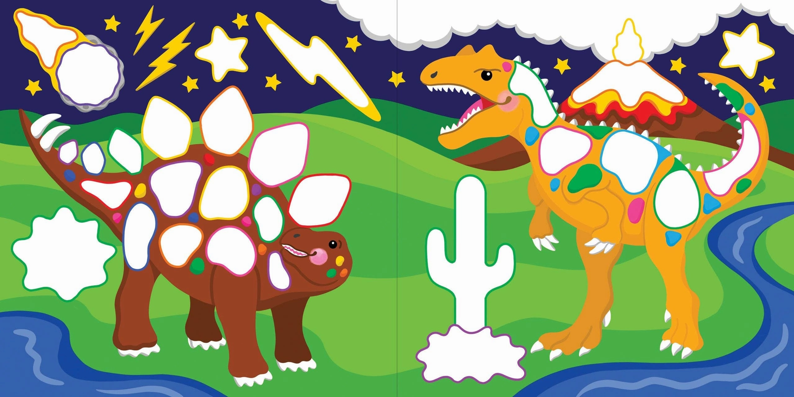 Peter Pauper Press - Color-By-Dots Sticker Book - Dinosaurs
