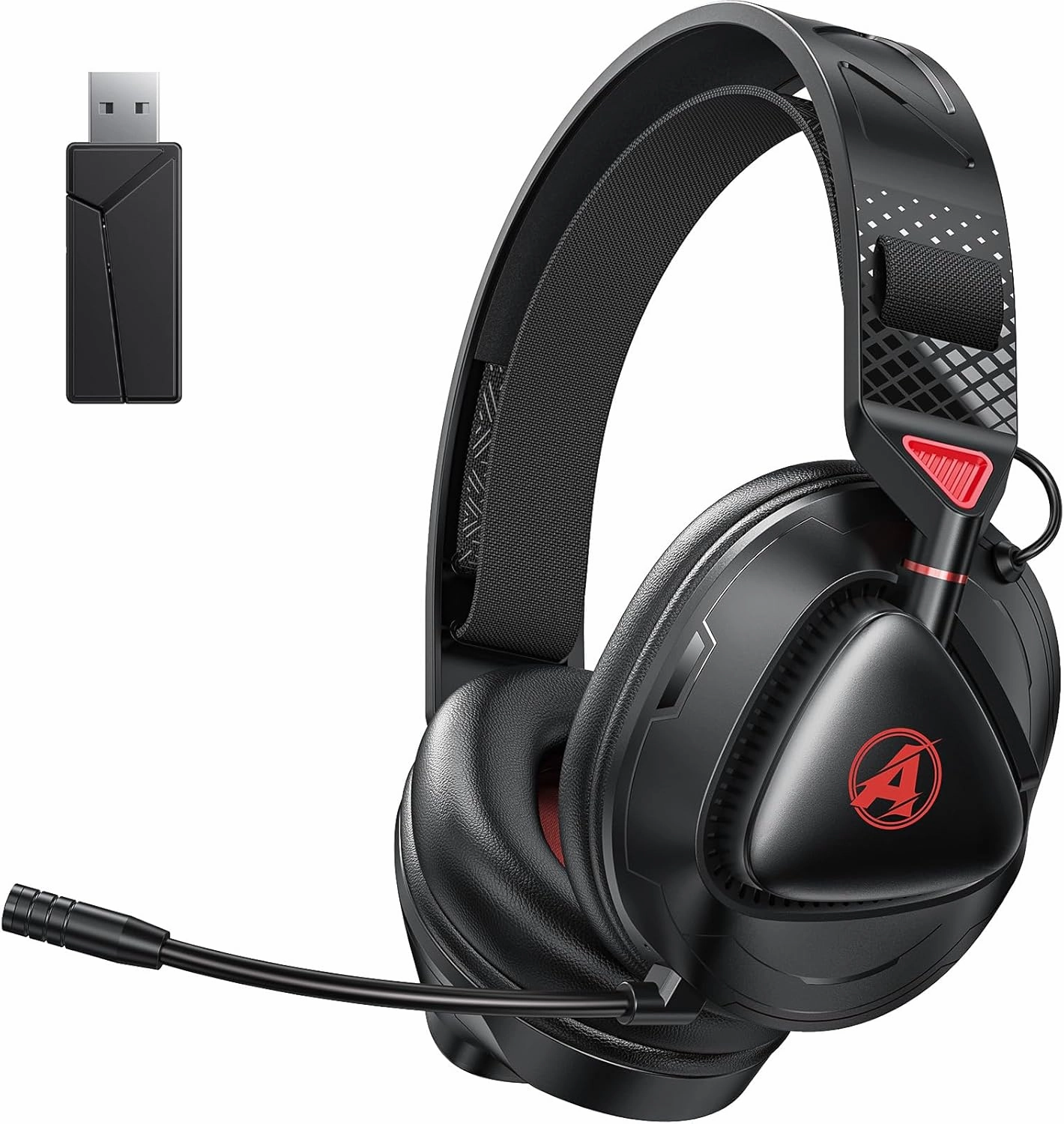 PH3 Wireless Gaming Headset for PS5, PS4, Switch, PC, Mac, Wireless Gaming Headphones with Microphone, Low Latency 2.4GHz Bluetooth Over Ear Headphones with Lossless Audio, 50Hrs Battery, Black