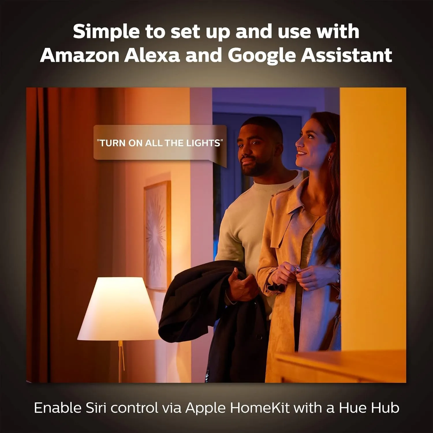 Philips Hue Being Ceiling Light, Black - White Ambiance Warm-to-Cool White Smart LED Light - 1 Pack - Control with Hue App - Compatible with Alexa, Google Assistant, and Apple Homekit
