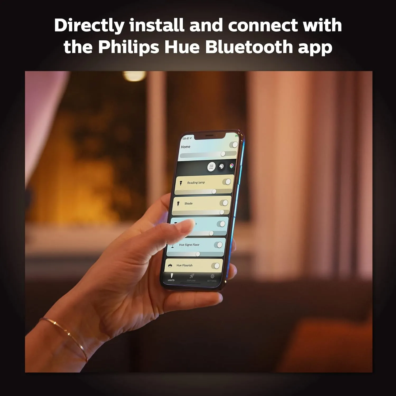 Philips Hue Being Ceiling Light, Black - White Ambiance Warm-to-Cool White Smart LED Light - 1 Pack - Control with Hue App - Compatible with Alexa, Google Assistant, and Apple Homekit