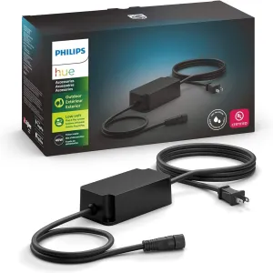 Philips Hue Outdoor 40W Power Supply, Black - Connect Multiple Hue Outdoor Low Voltage Lights up to Total of 40W - 1 Pack - Requires Hue Bridge - Weatherproof