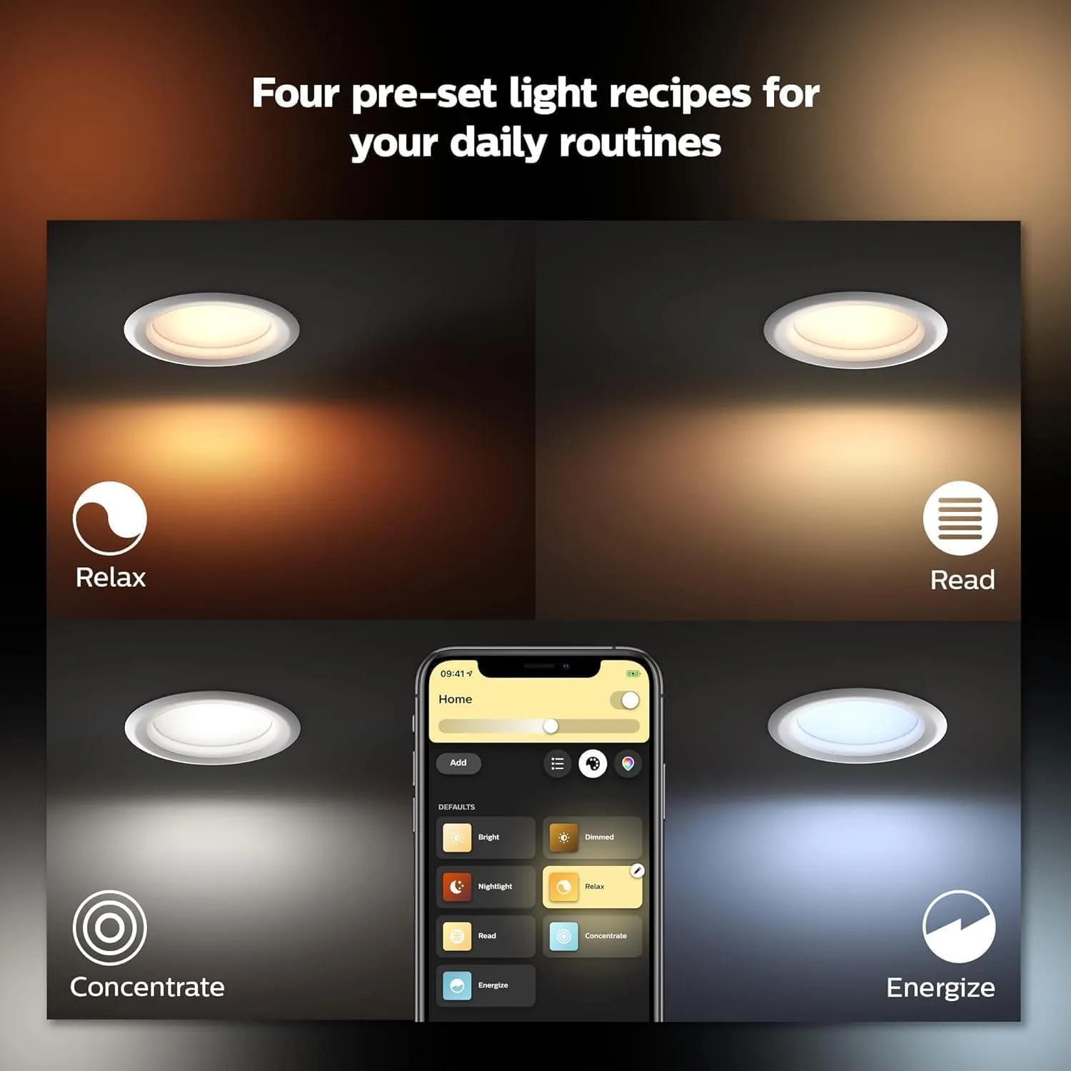 Philips Hue White Ambiance Extra Bright High Lumen Dimmable LED Smart Retrofit Recessed 4" Downlight Compatible with Amazon Alexa Apple HomeKit and Google Assistant