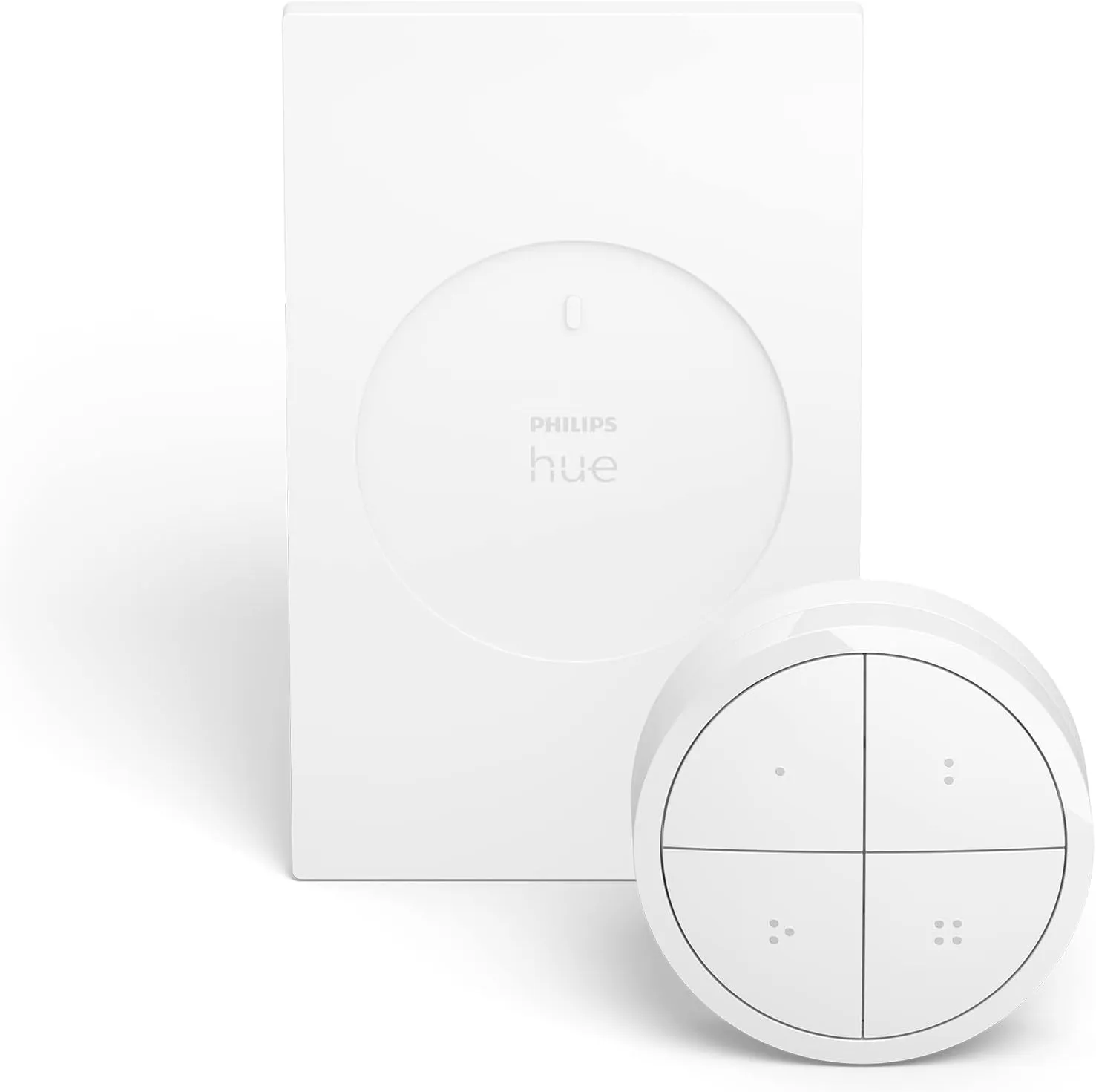 Philips Hue White and Color Ambiance Extra Bright Dimmable Recessed LED Smart 6" Downlight for Retrofit Cans (4 Pack) Wall Tap Dial Light Switch