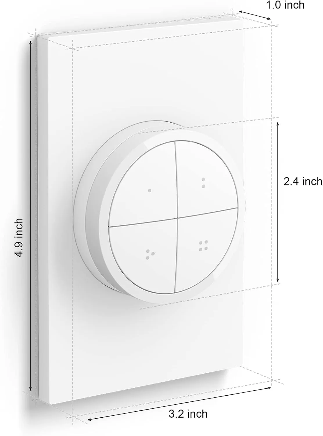Philips Hue White and Color Ambiance Extra Bright Dimmable Recessed LED Smart 6" Downlight for Retrofit Cans (4 Pack) Wall Tap Dial Light Switch