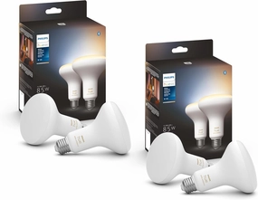 Philips Hue Smart 85W BR30 LED Bulb - White Ambiance Warm-to-Cool White Light - 4 Pack - 1200LM - E26 - Indoor - Control with Hue App - Compatible with Alexa Google Assistant and Apple Homekit