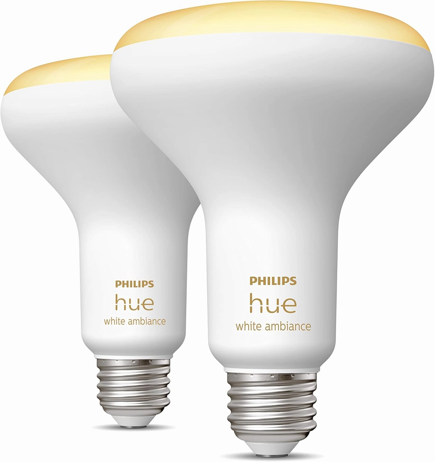 Philips Hue Smart 85W BR30 LED Bulb - White Ambiance Warm-to-Cool White Light - 4 Pack - 1200LM - E26 - Indoor - Control with Hue App - Compatible with Alexa Google Assistant and Apple Homekit