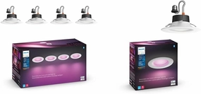 Philips Hue White and Color Ambiance Smart LED Downlights (4 Pack) White and Color Ambiance Smart LED Downlight (1 Pack)