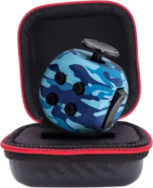 PILPOC theFube Fidget Cube - 6 Sided Toy for Adults and Kids - Stress Relief & Focus - Audible/Silent With Carry Case (Navy Shadow)