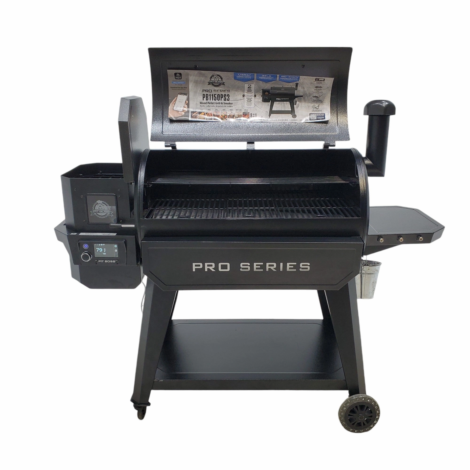 Pit Boss Wood Pellet Pro Series V3 1150-Sq in Grey Pellet Grill with Smart Compatibility - Open Box