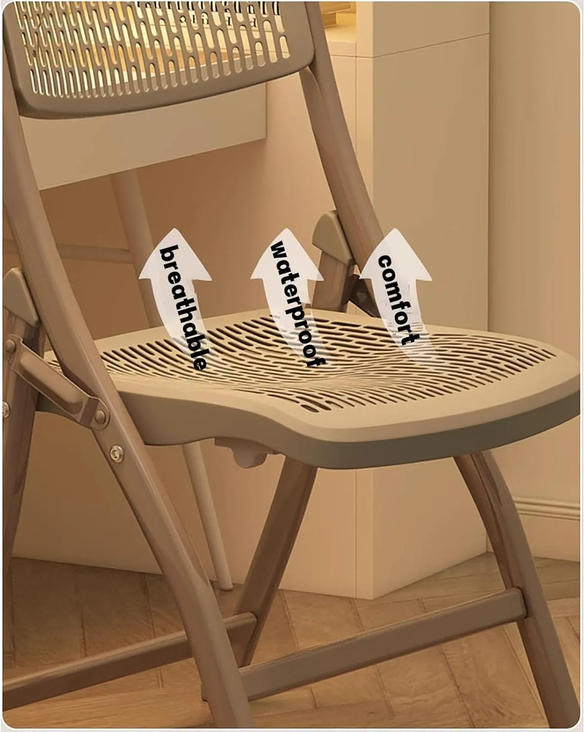 Plastic Stackable Folding Chairs,Stackable Folding Dining Chair Portable Event Chair Comfortable Breathable Mesh Seat Event Chair for Bedroom and Living Room,D,46x54x85cm(18x21x33inch)