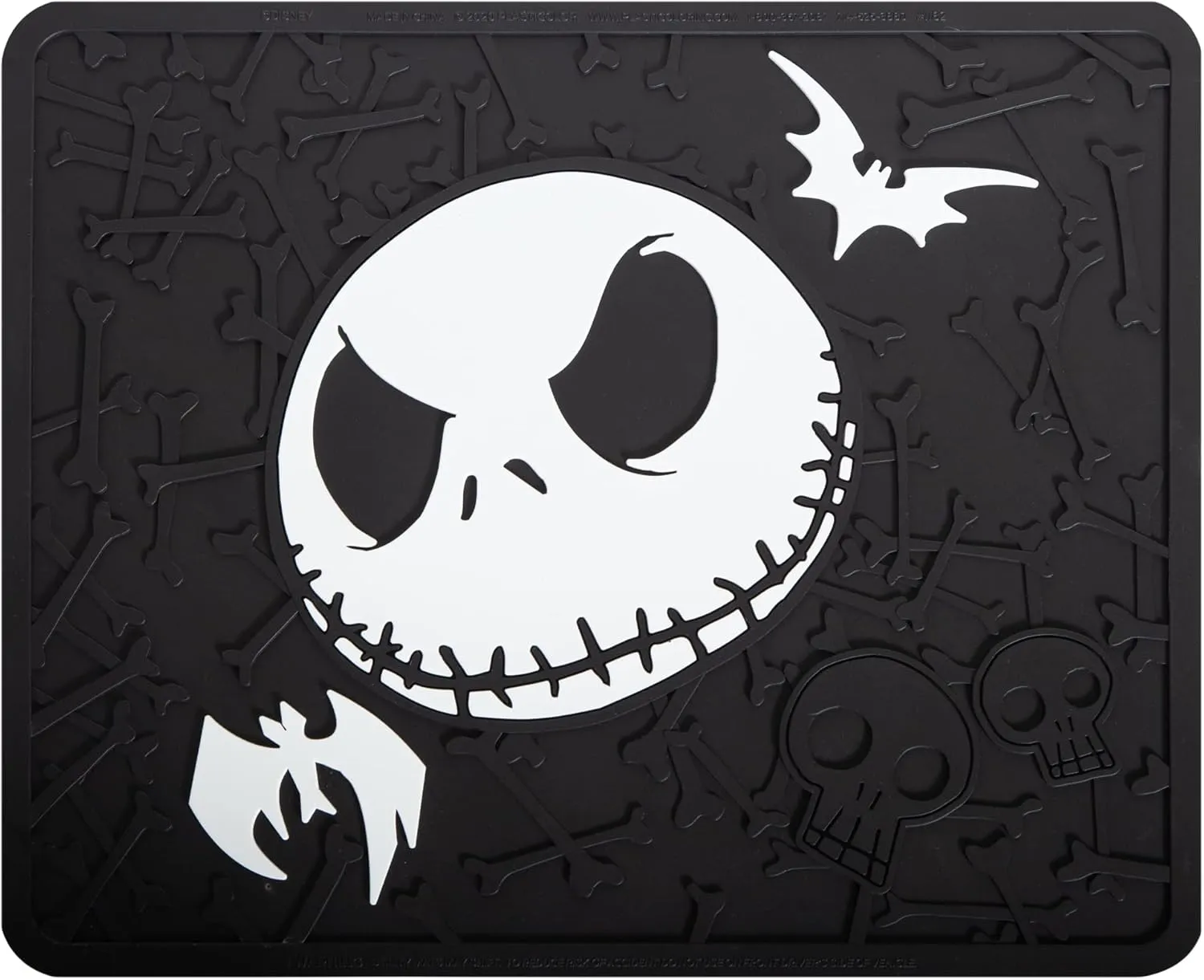 Plasticolor 001268R01 Disney Nightmare Before Christmas Bones Design with White Bats Utility Floor Mat for Car Truck SUV