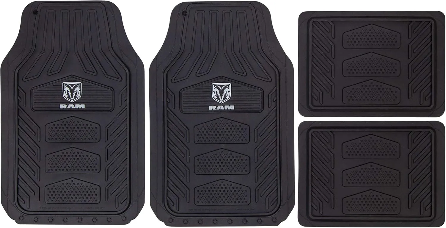Plasticolor 001672R25 RAM WeatherPro 4 Piece Gray Logo Floor Mat Set