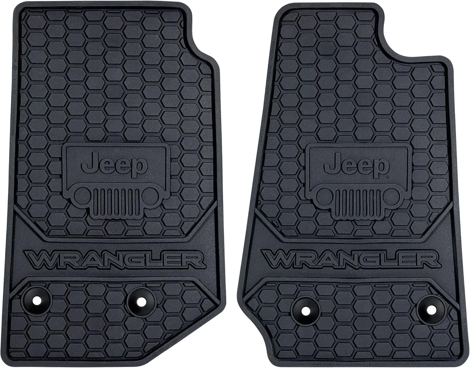 Plasticolor 001803R01 Jeep Wrangler Custom Factory Fit Front Vehicle Floor Mats Model Years 2014-2018 … Black