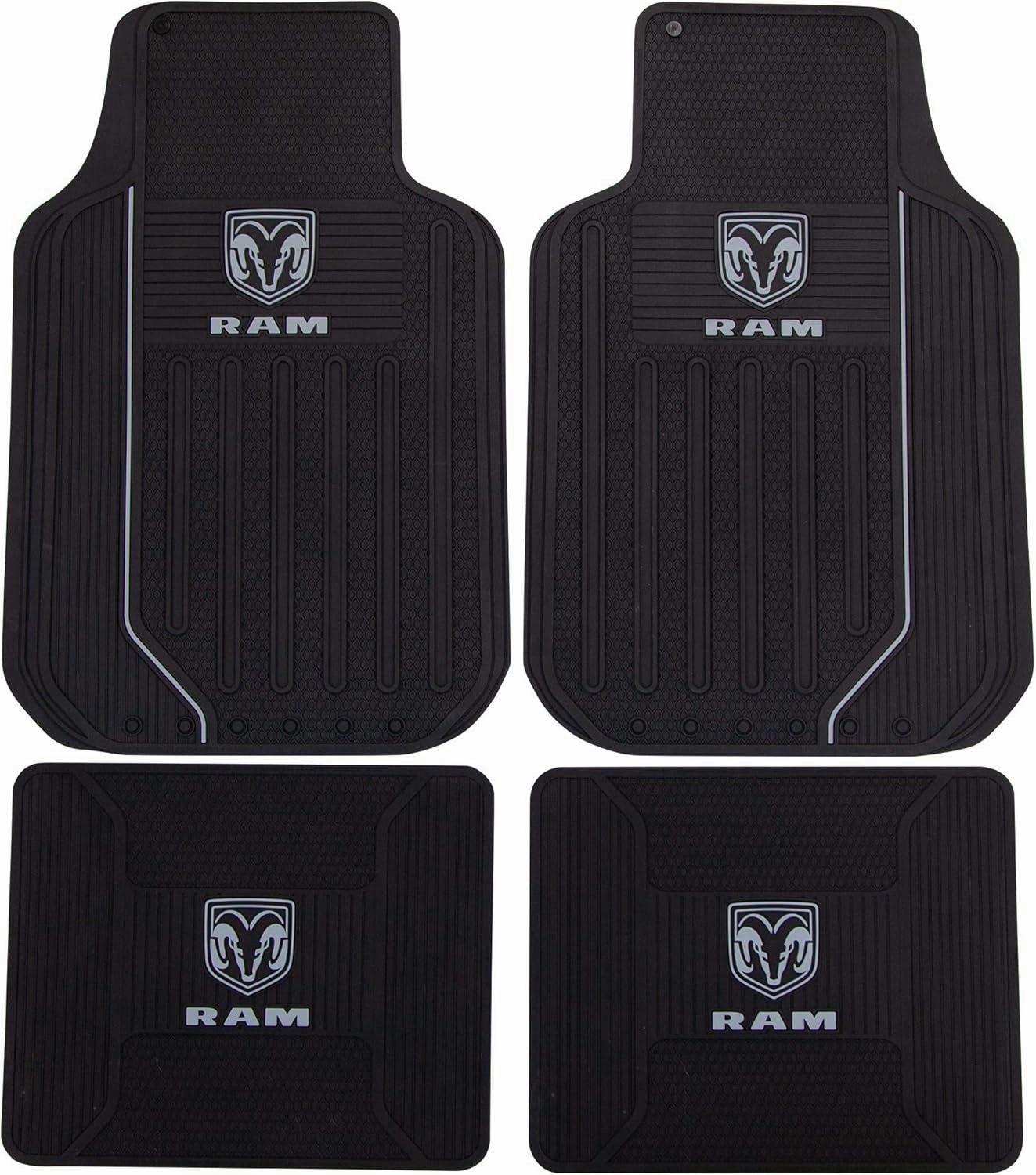 Plasticolor 008854Z04 4pc RAM Elite Series Gray Logo Floor Mats