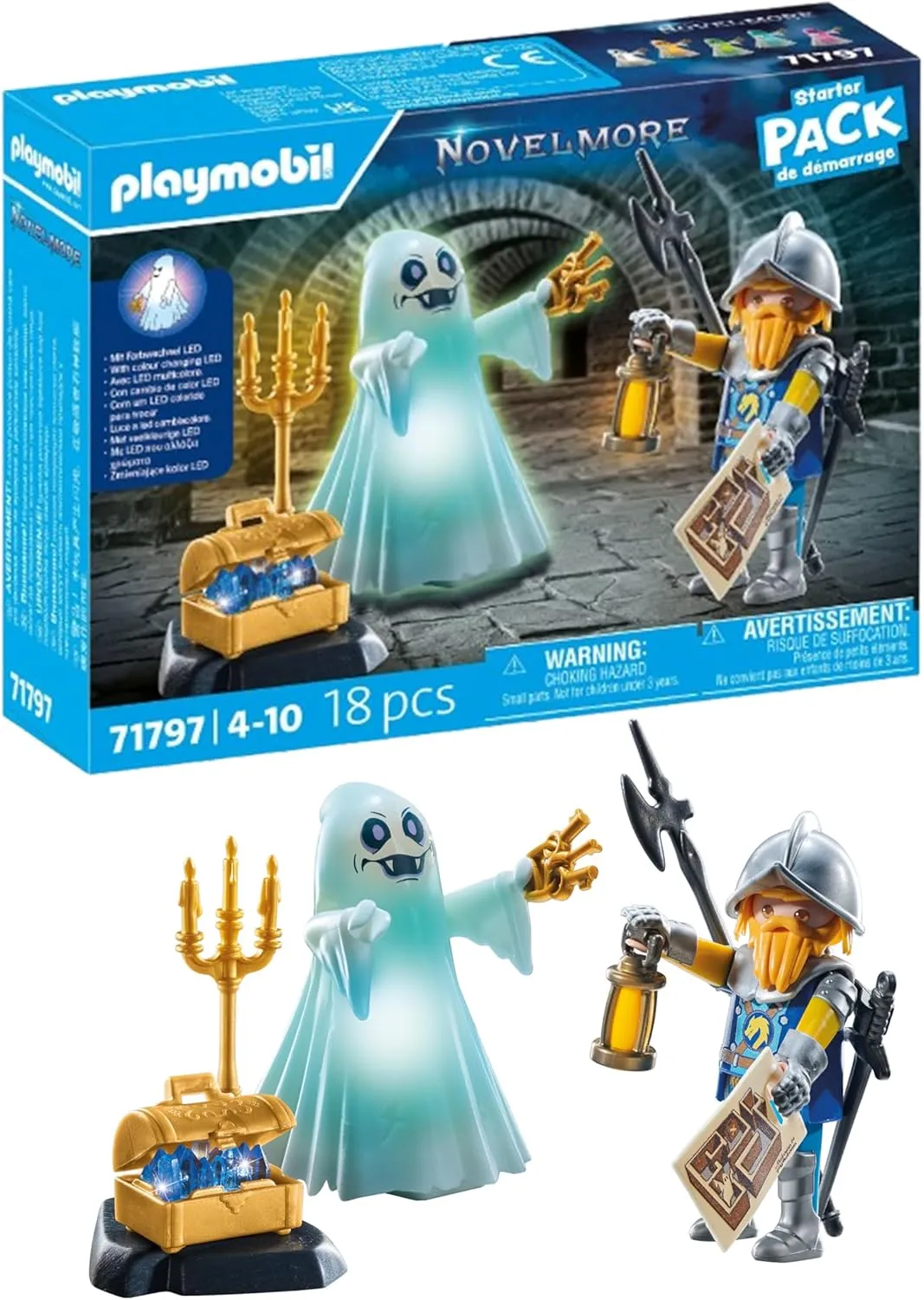 PLAYMOBIL Novelmore 71797 Castle Ghost and Knight Toy for Children from 4 Years