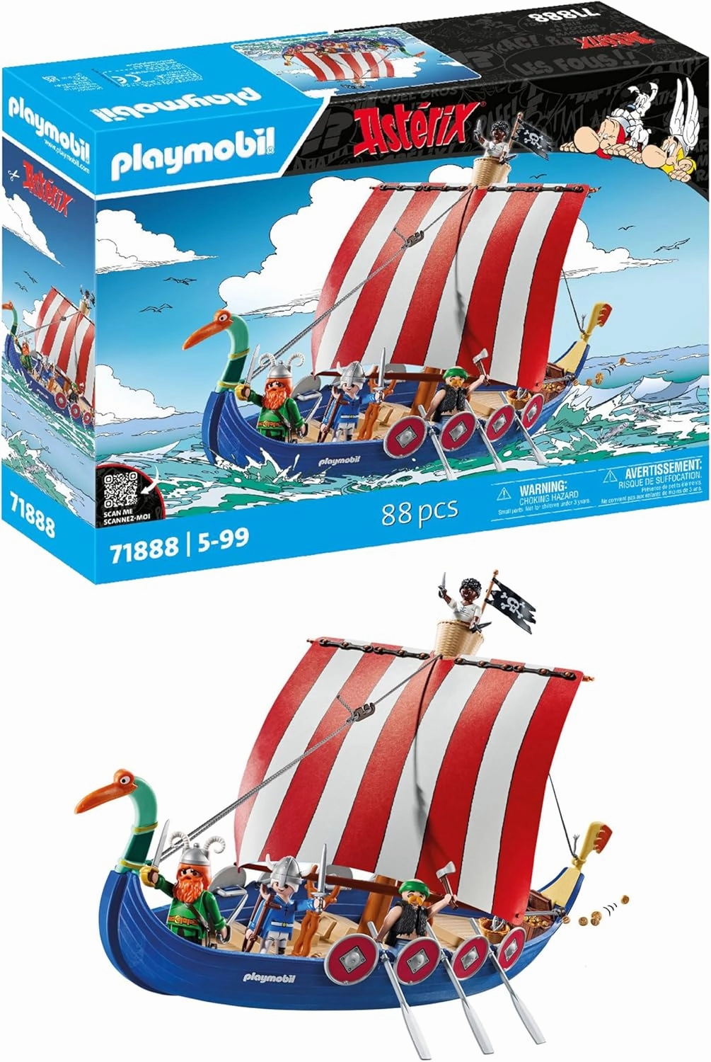 PLAYMOBIL | Asterix | Pirate Ship | Asterix Set | Pirate Ship Toy | Asterix and Obelix | Adventure Toy for Children from 5 Years | 71888